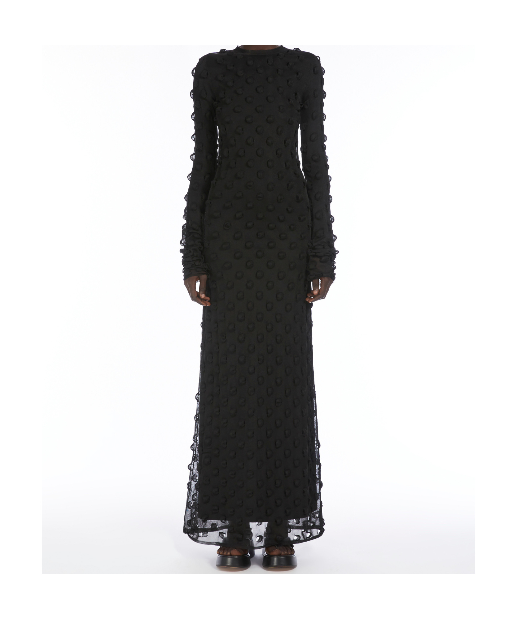 Sportmax Bubble Effect Sheer Dress In Black