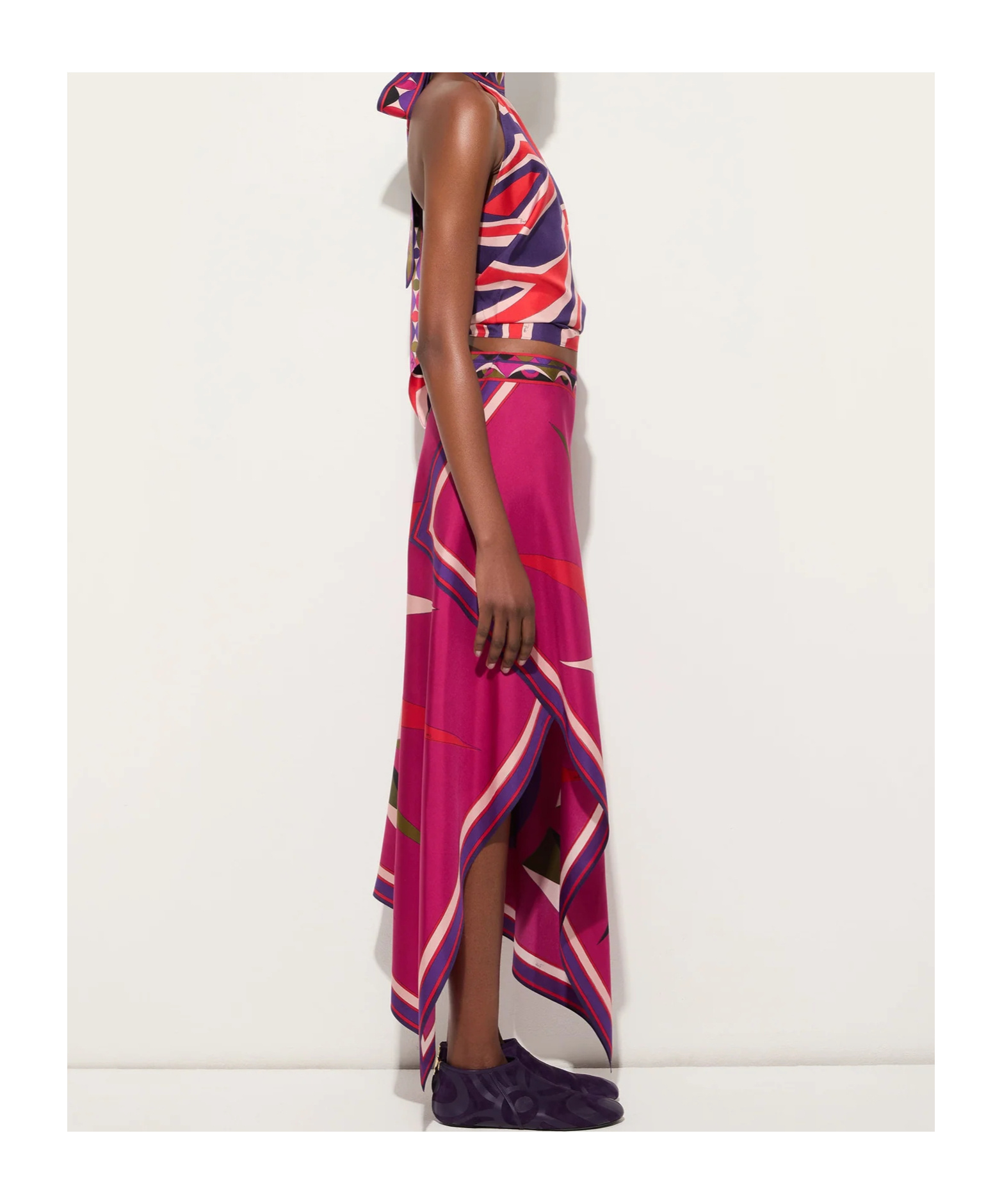 Pucci Hawaii Print Asymmetrical Skirt In Multi