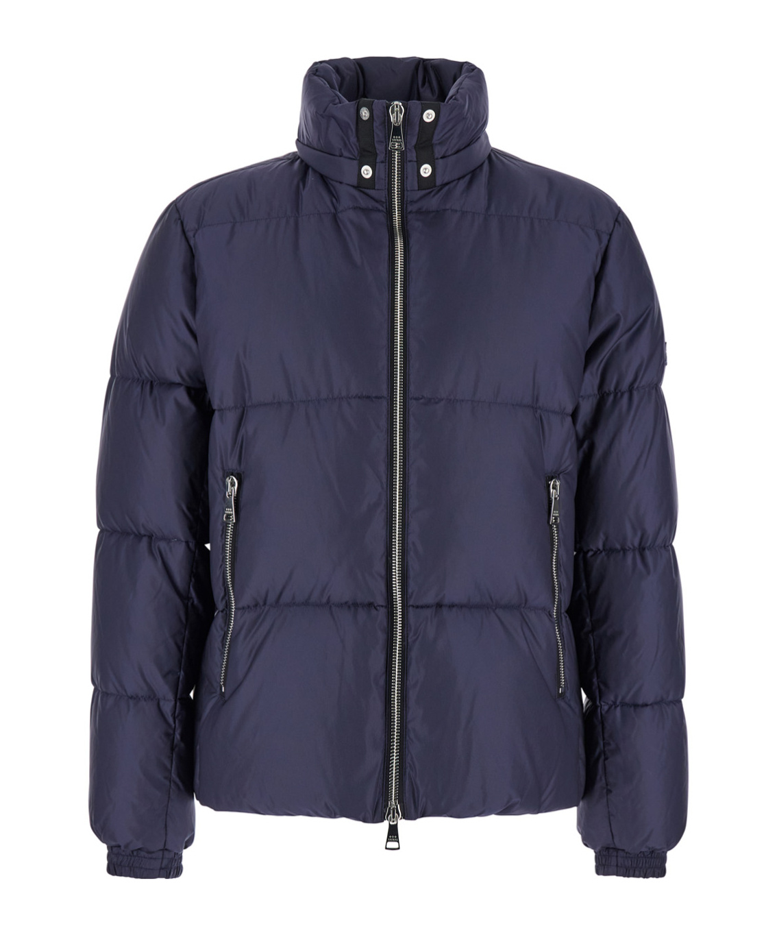 Tatras 'grami' Blue Down Jacket With Hood And Logo Patch In Black