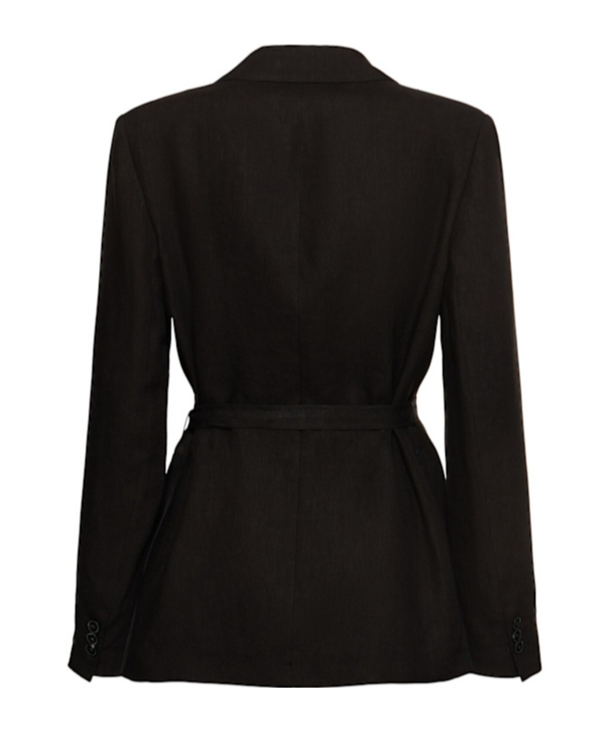 FORTE FORTE BELTED LINEN CANVAS JACKET