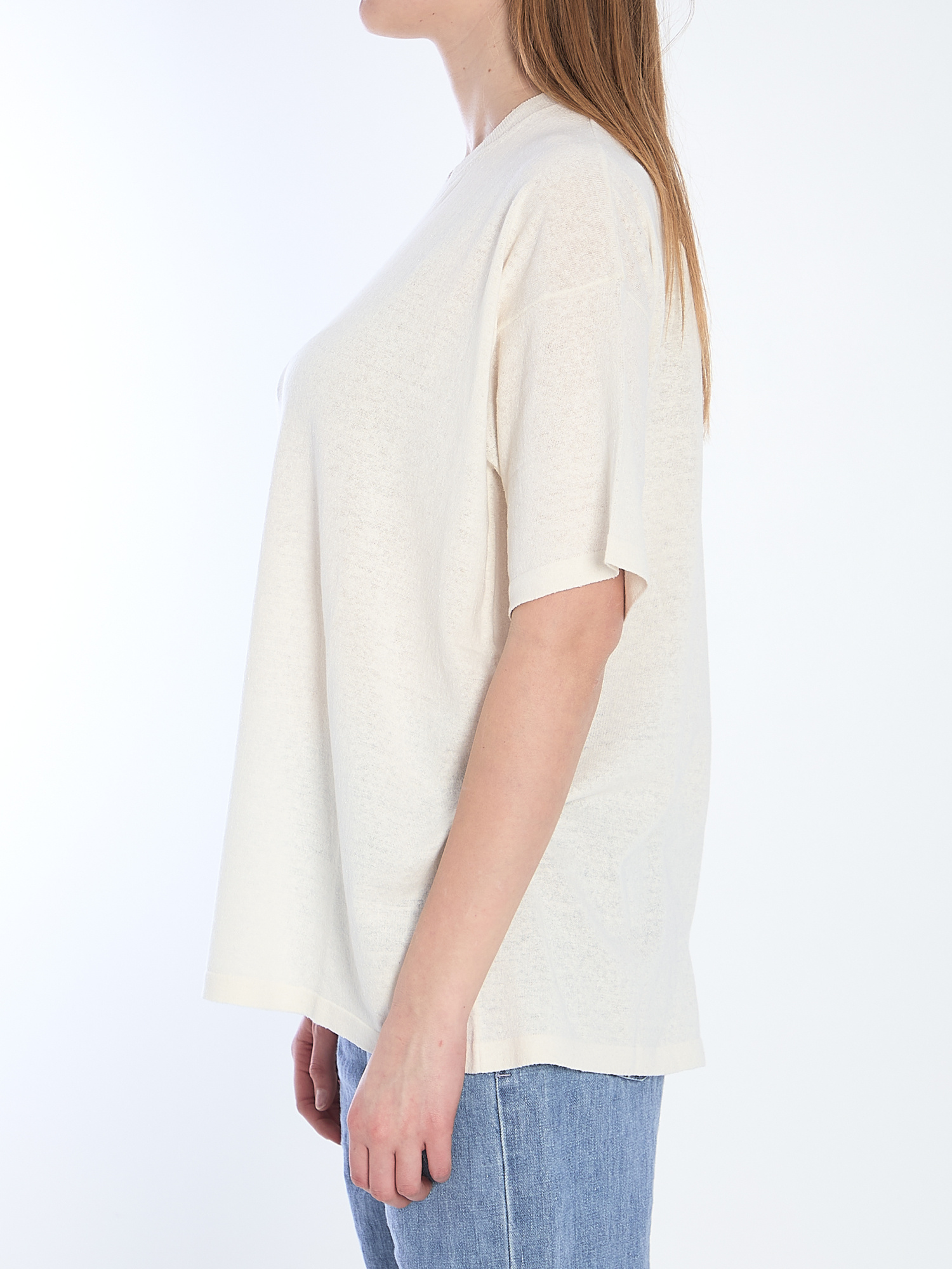 The Row Nadina Oversized Short-sleeve Top In White