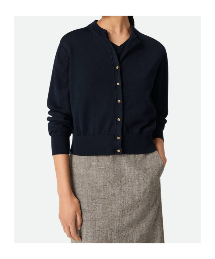 Bottega Veneta Twin-set In Misto Cotone Blu Notte  Donna In Blue