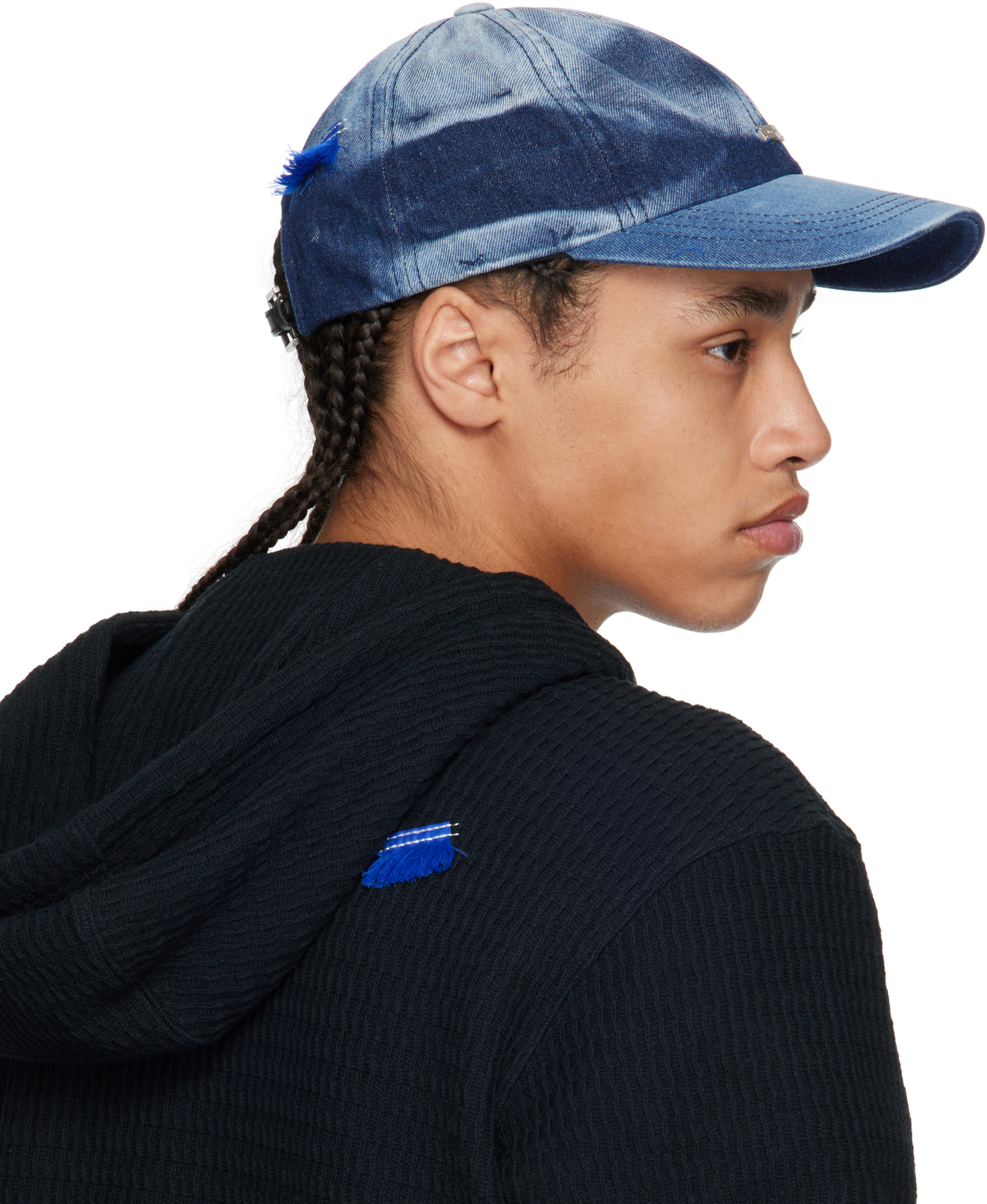 Ader Error Blue Faded Cap In Multicolor