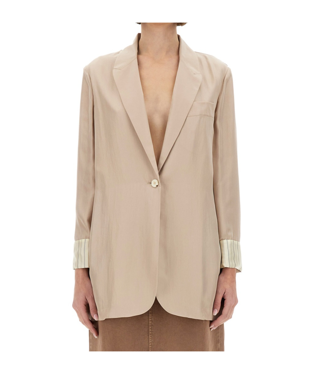 Alysi Silk Blazer In Nude