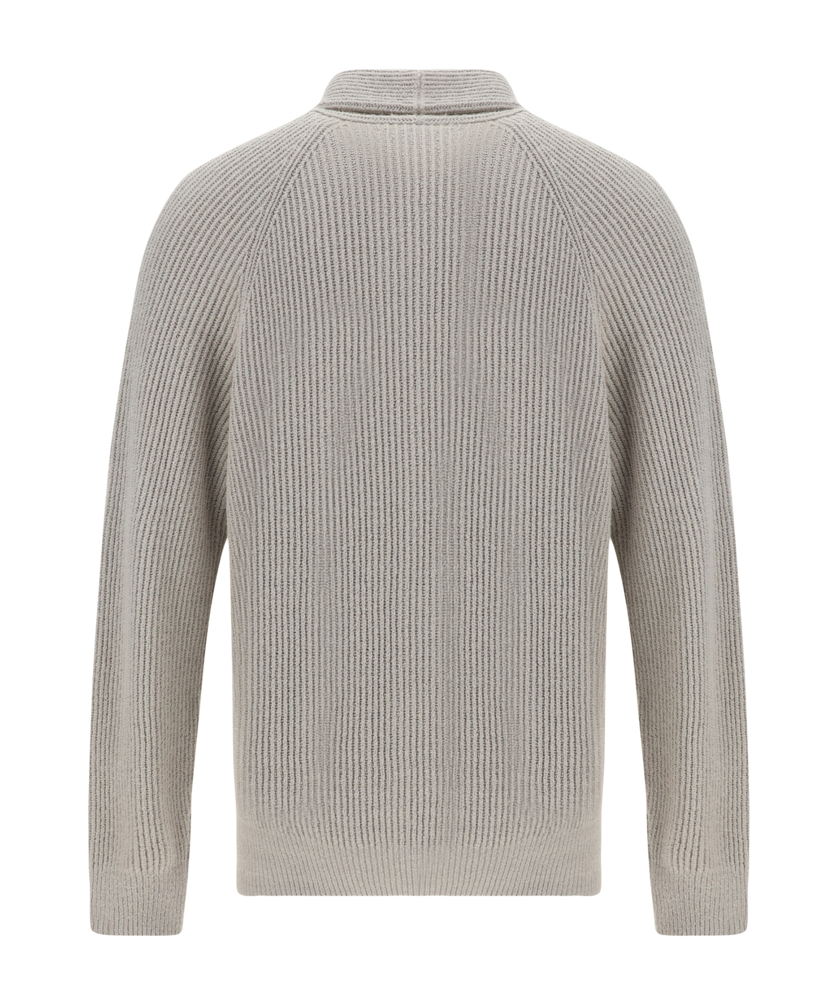 Brunello Cucinelli Ribbed Cotton Shawl Collar Cardigan In Gray