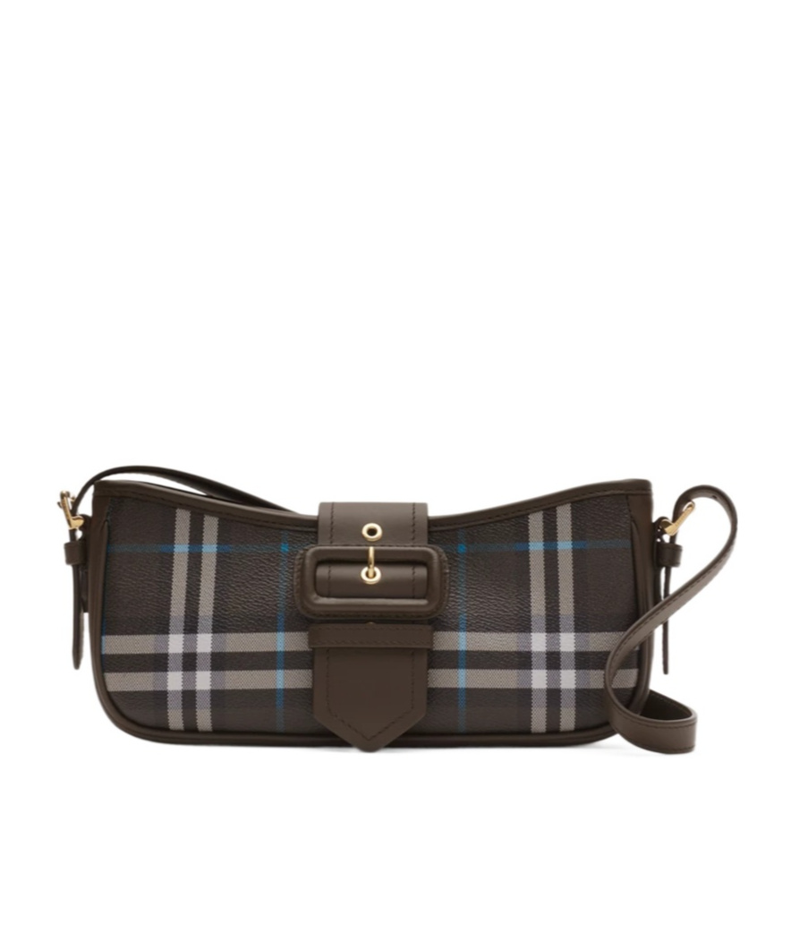 Burberry Printed Canvas Shoulder Bag In Black