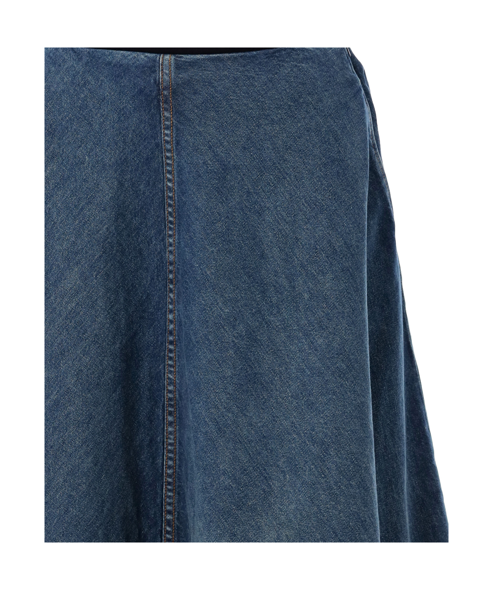 Shop Khaite Renta Flared Denim Midi Skirt In Blue