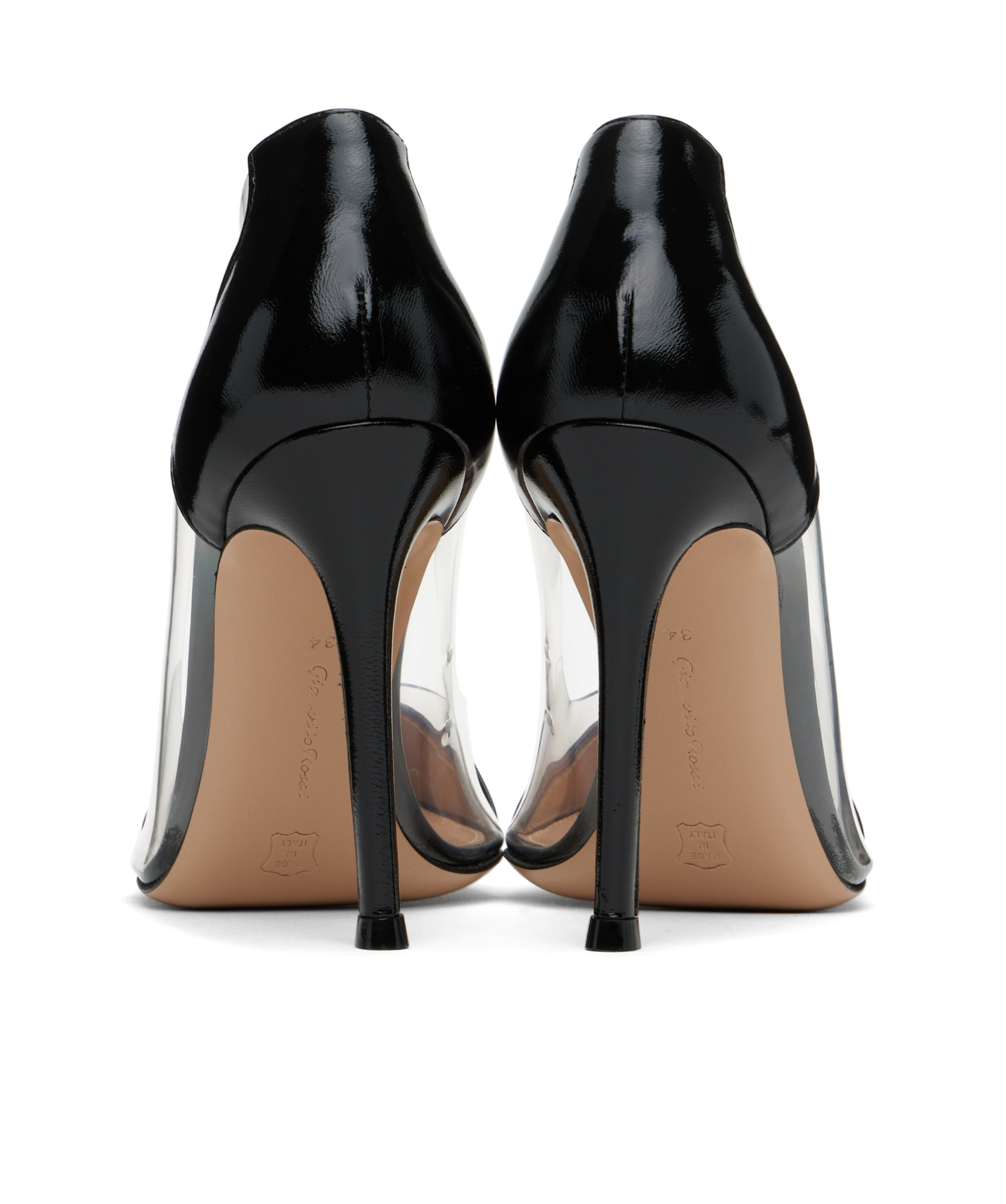 Gianvito Rossi Plexi 100 Pvc Pumps In Black Suede In Black