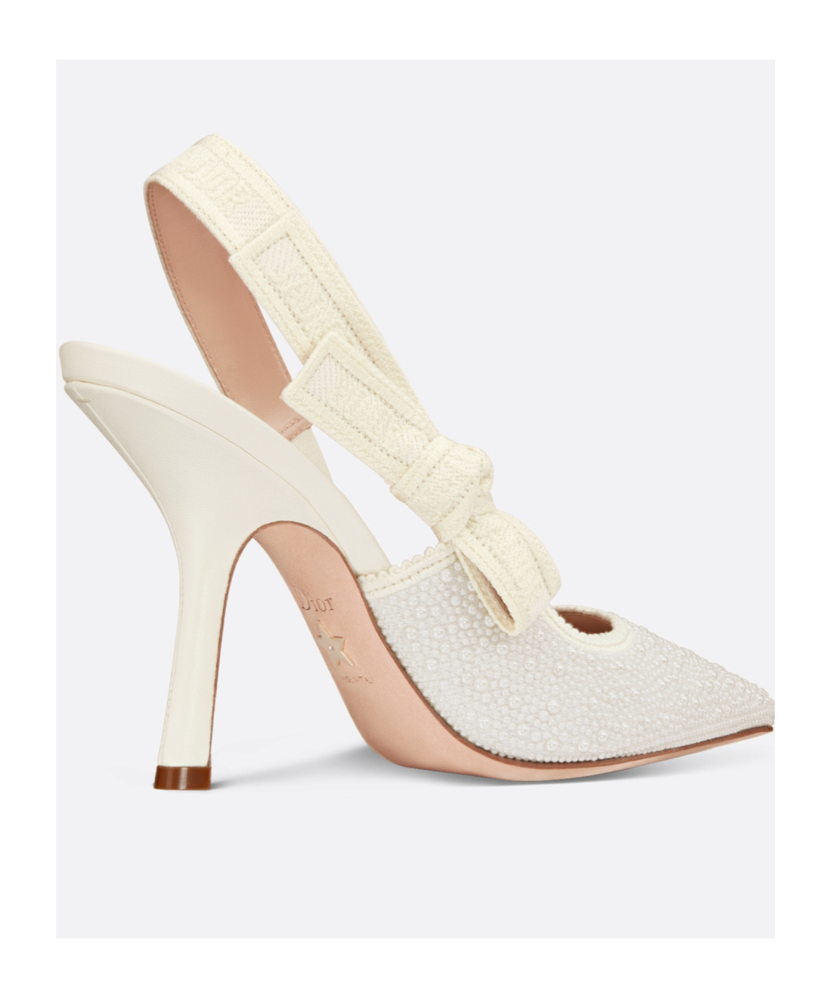 Dior Pointed High Heel Sandals In White