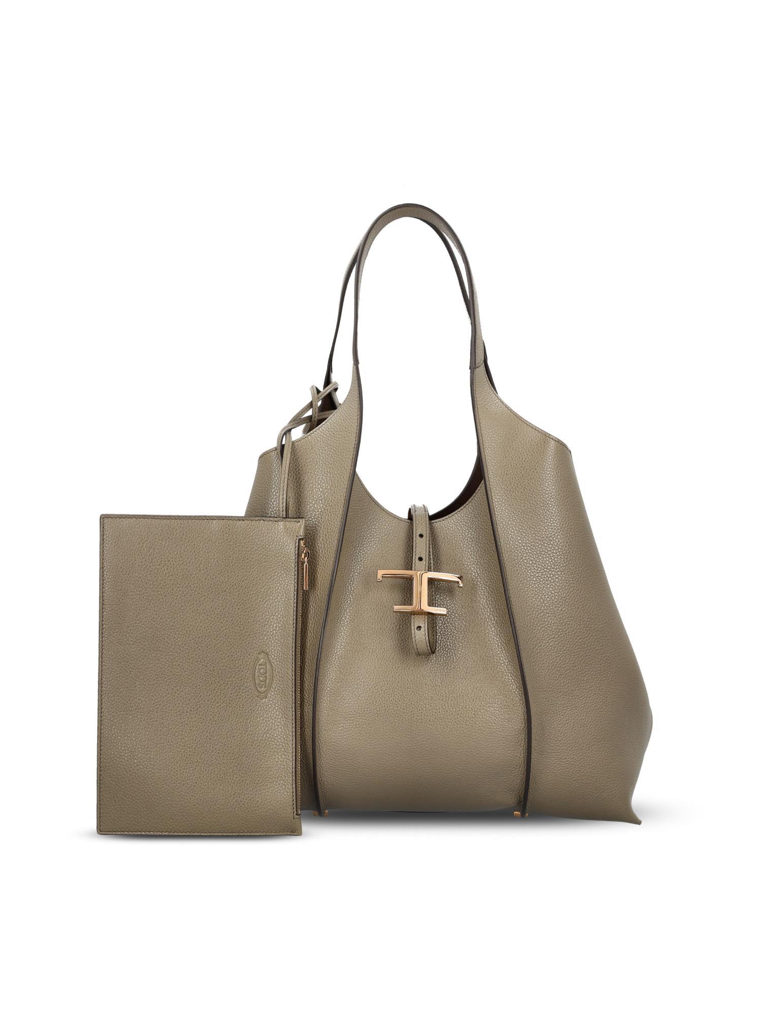 Tod's T Timeless Medium Tote In Brown