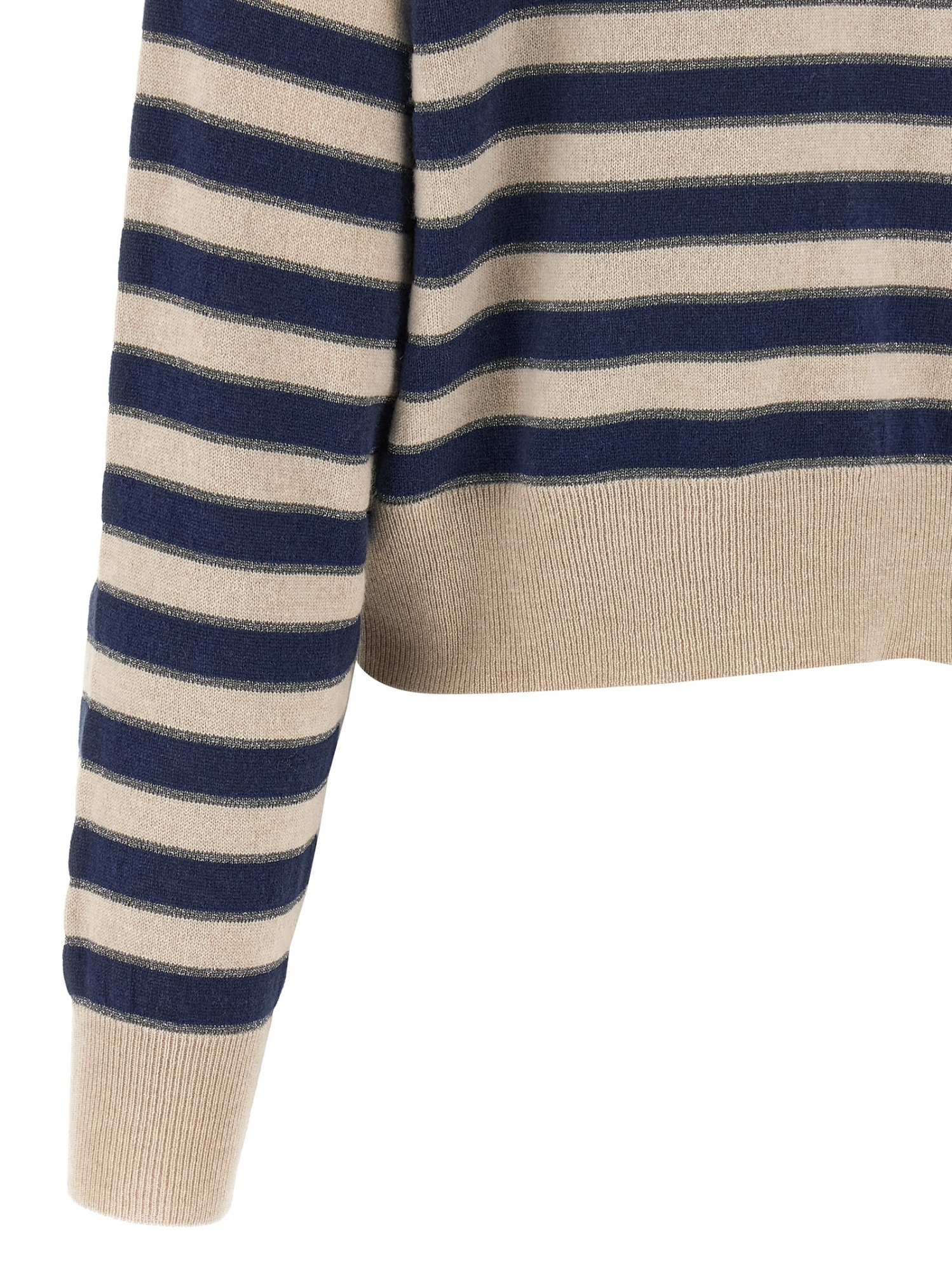 Brunello Cucinelli Striped Long-sleeves Cardigan In Neutral
