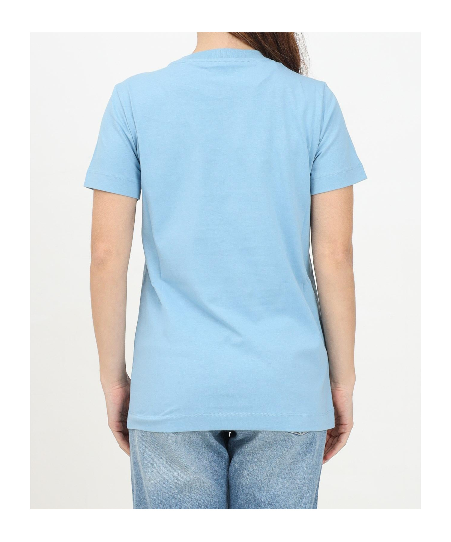 PINKO PINKO LOGO EMBROIDERED CREWNECK T-SHIRT