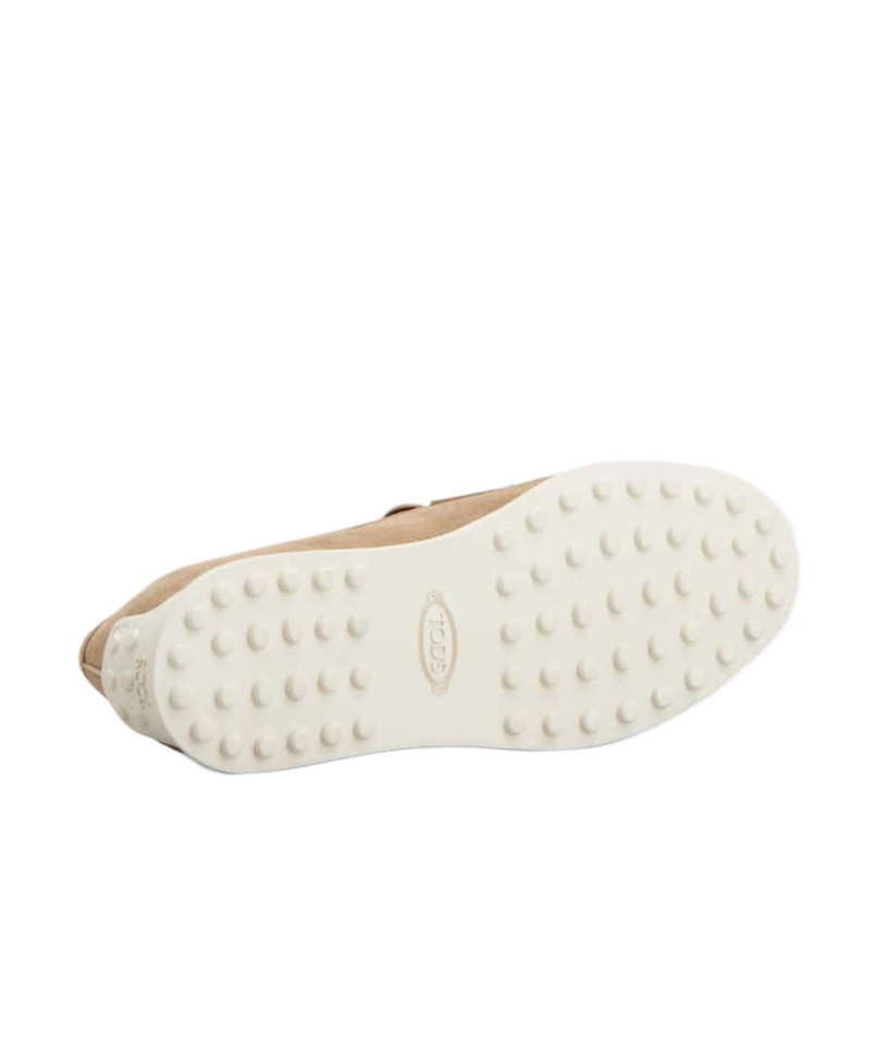 Tod's Round Head Loafer Shoes In Nude