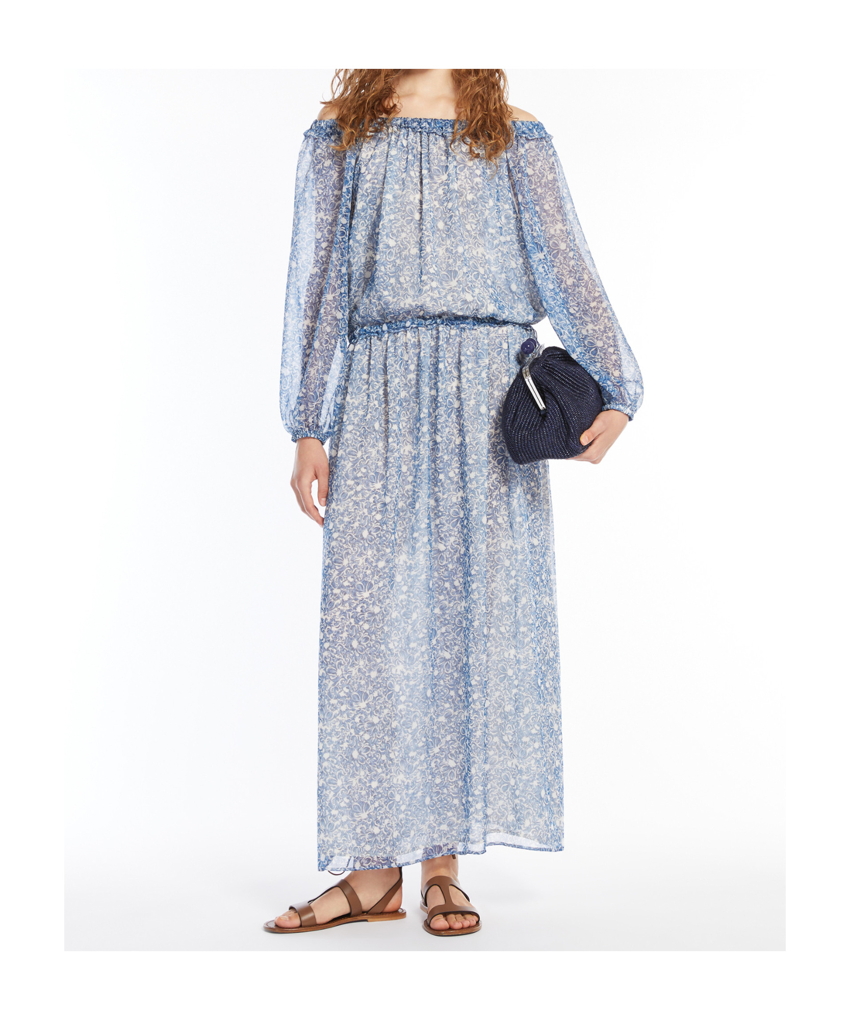Weekend Max Mara Long-sleeved Dress In Blue