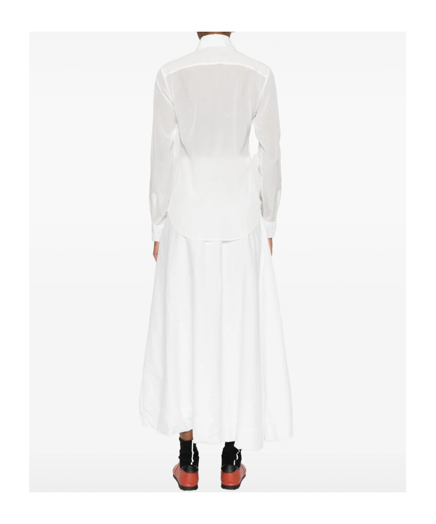 Mazzarelli Gea Long-sleeve Button-up Shirt In White
