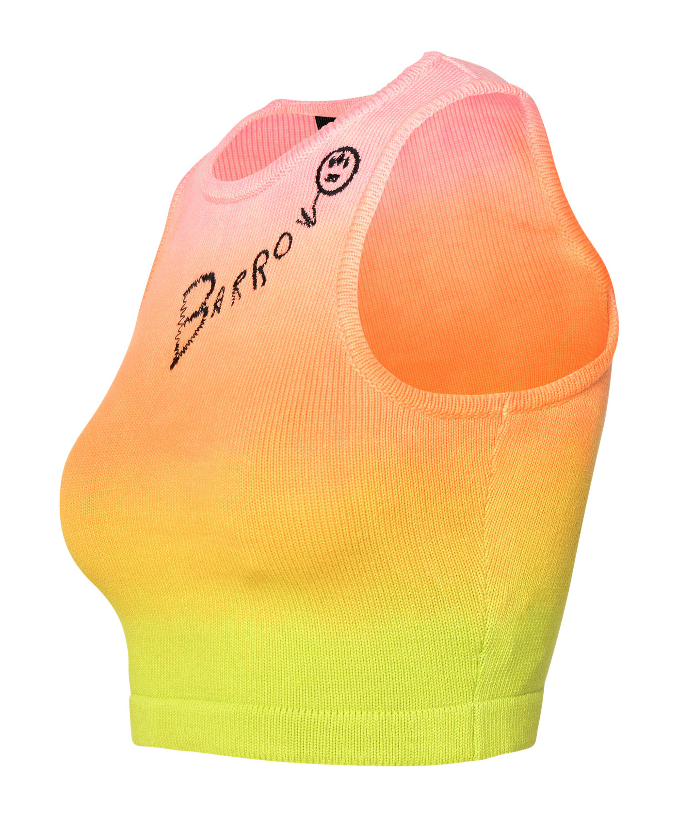 Barrow Rainbow Knitted Crop Top In Multi