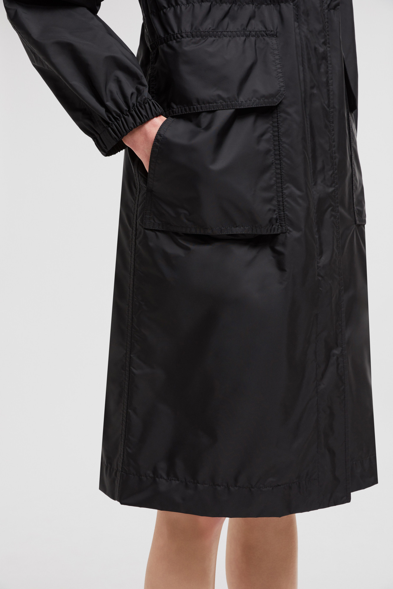 Shop Moncler Hiengos Hooded Rain Coat In Black