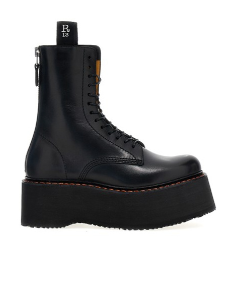 R13 Double Stack Platform Boots In Black