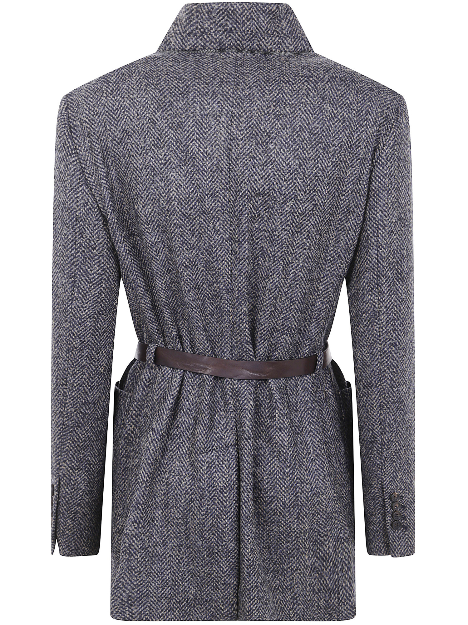 Brunello Cucinelli Herringbone Jacket In Gray