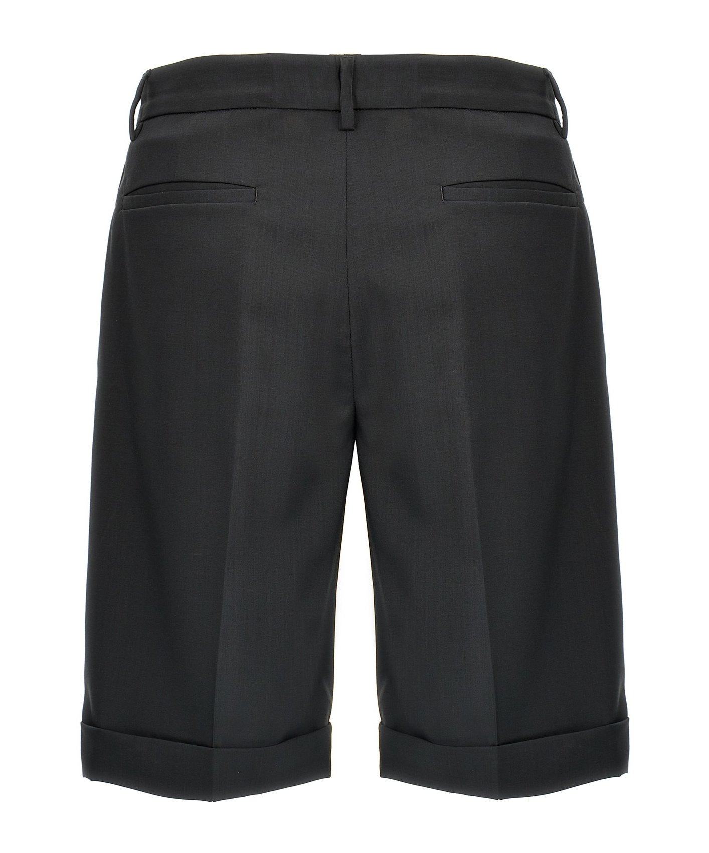 Shop Barena Venezia Barena Scandola Tropical Turn-up Hem Bermuda Shorts In Black