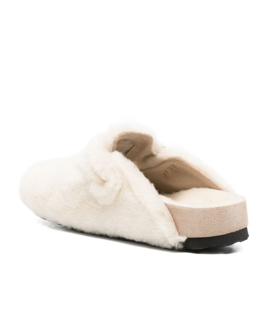 Birkenstock Boston Shearling Clogs Shoes In Neutral
