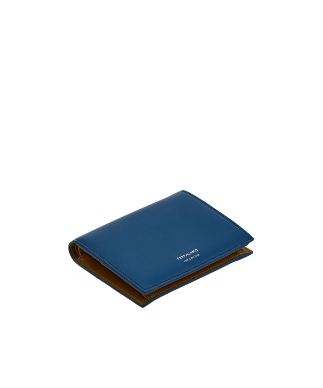 Ferragamo Compact Leather Logo Wallet In Blue