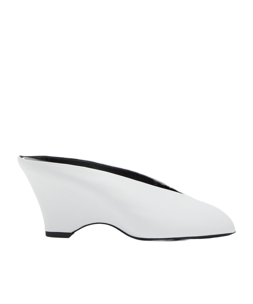 Khaite Cloak 75 Peep-toe Leather Mules In White