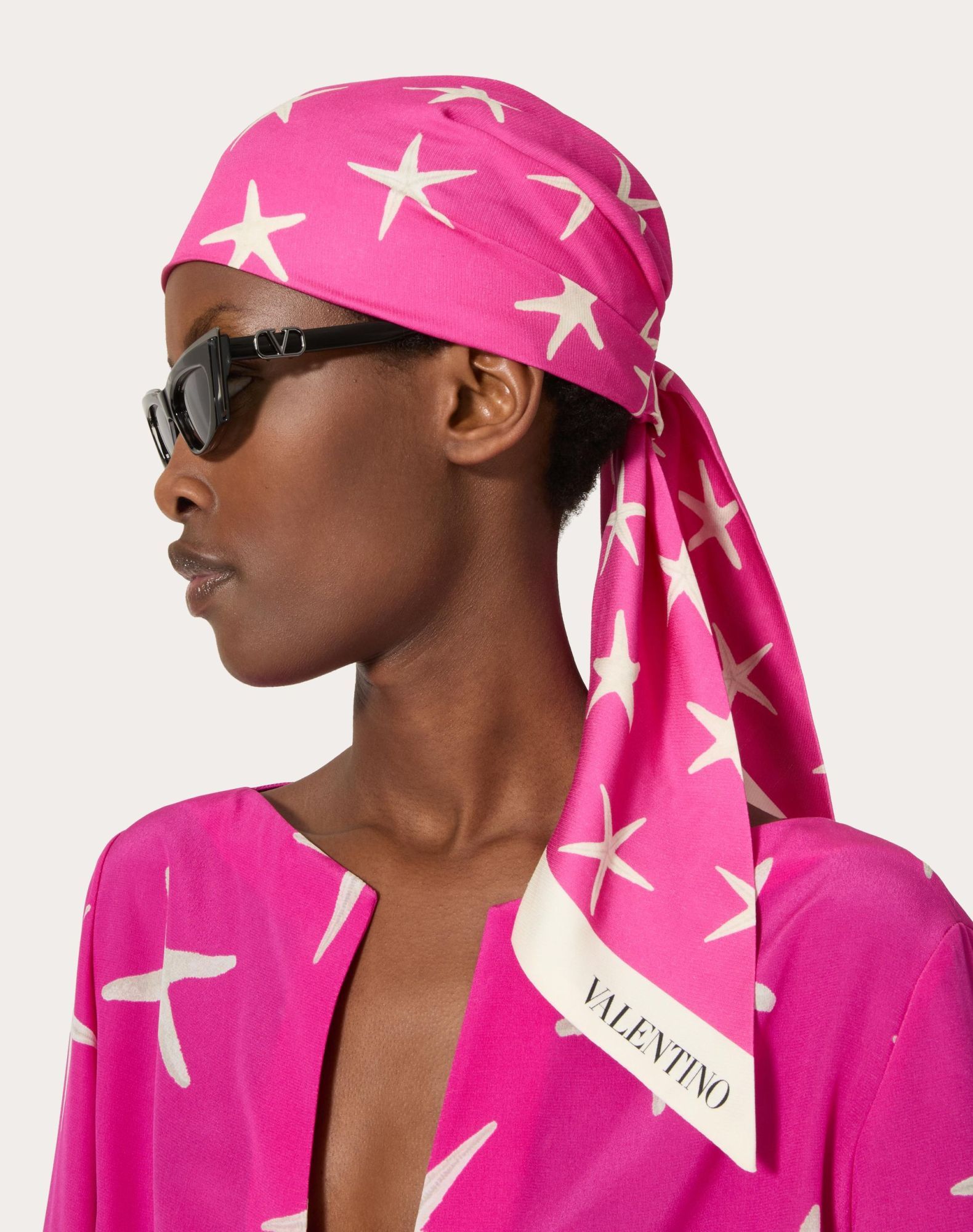 Valentino Escape Hair Band In Ivory/pink