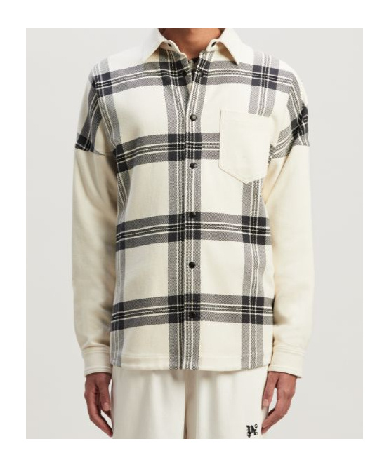 Palm Angels Clour-block Panelled Design Jacket In White