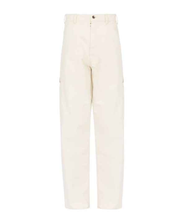 Maison Margiela Men's Cotton Denim Trousers In White