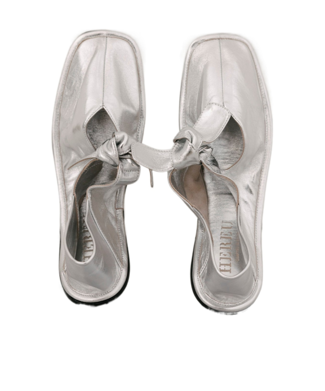Hereu Llasada Metallic Ballerina Shoes In White