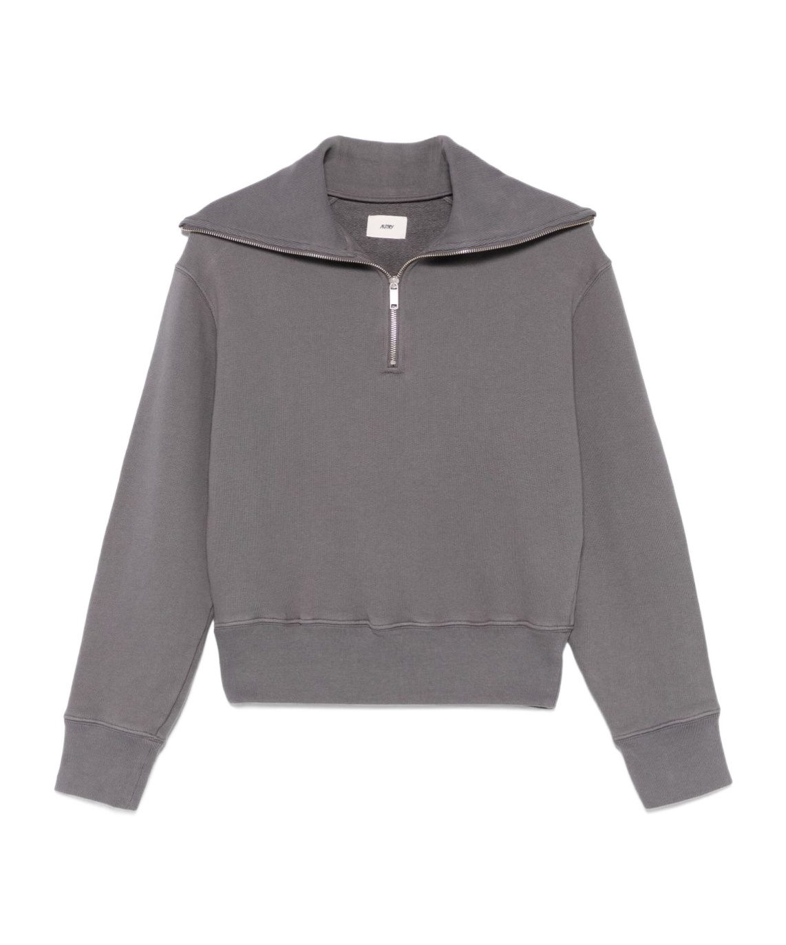 Autry Gray Cotton Sweatshirt With Zip In Gray