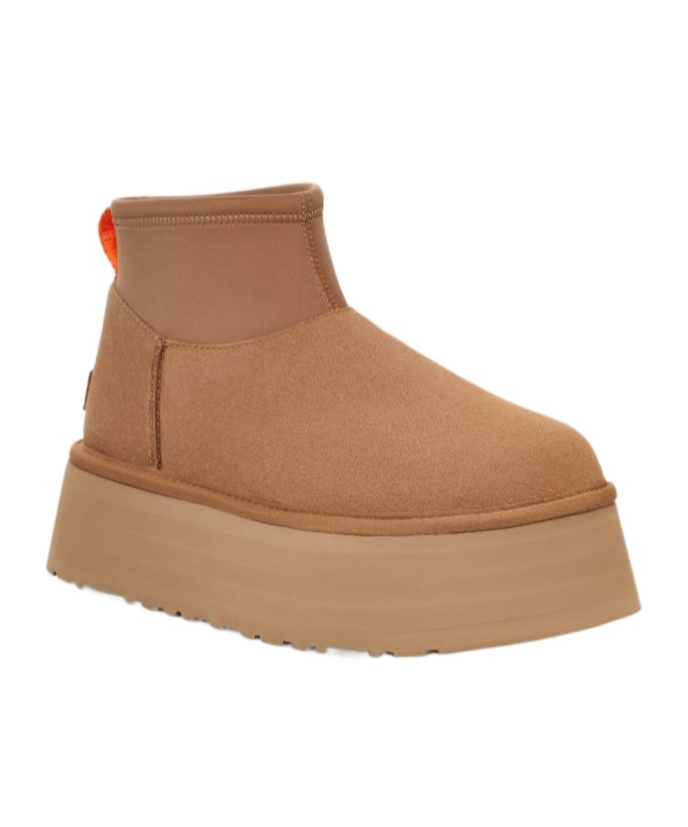 Ugg Biscuit Suede Classic Mini Dipper Ankle Boots In Chestnut