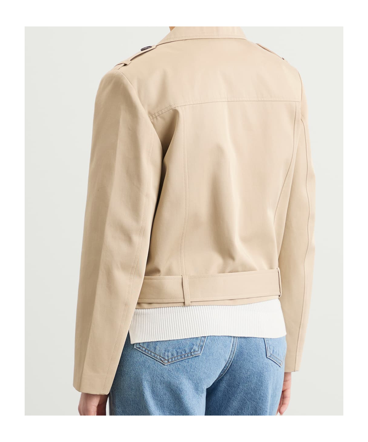 Anine Bing Womens Oatmeal Greer Belted Cotton Jacket In Neutral