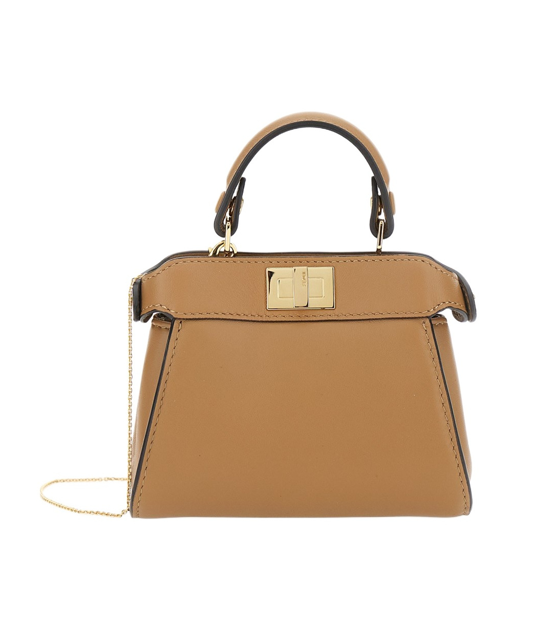 Fendi Peekaboo Nano Leather Mini Bag In Brown