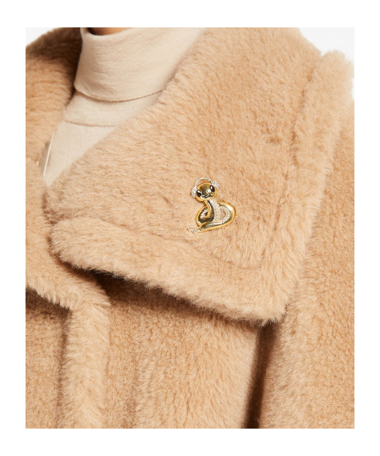 Max Mara Snake Brooch In Yellow