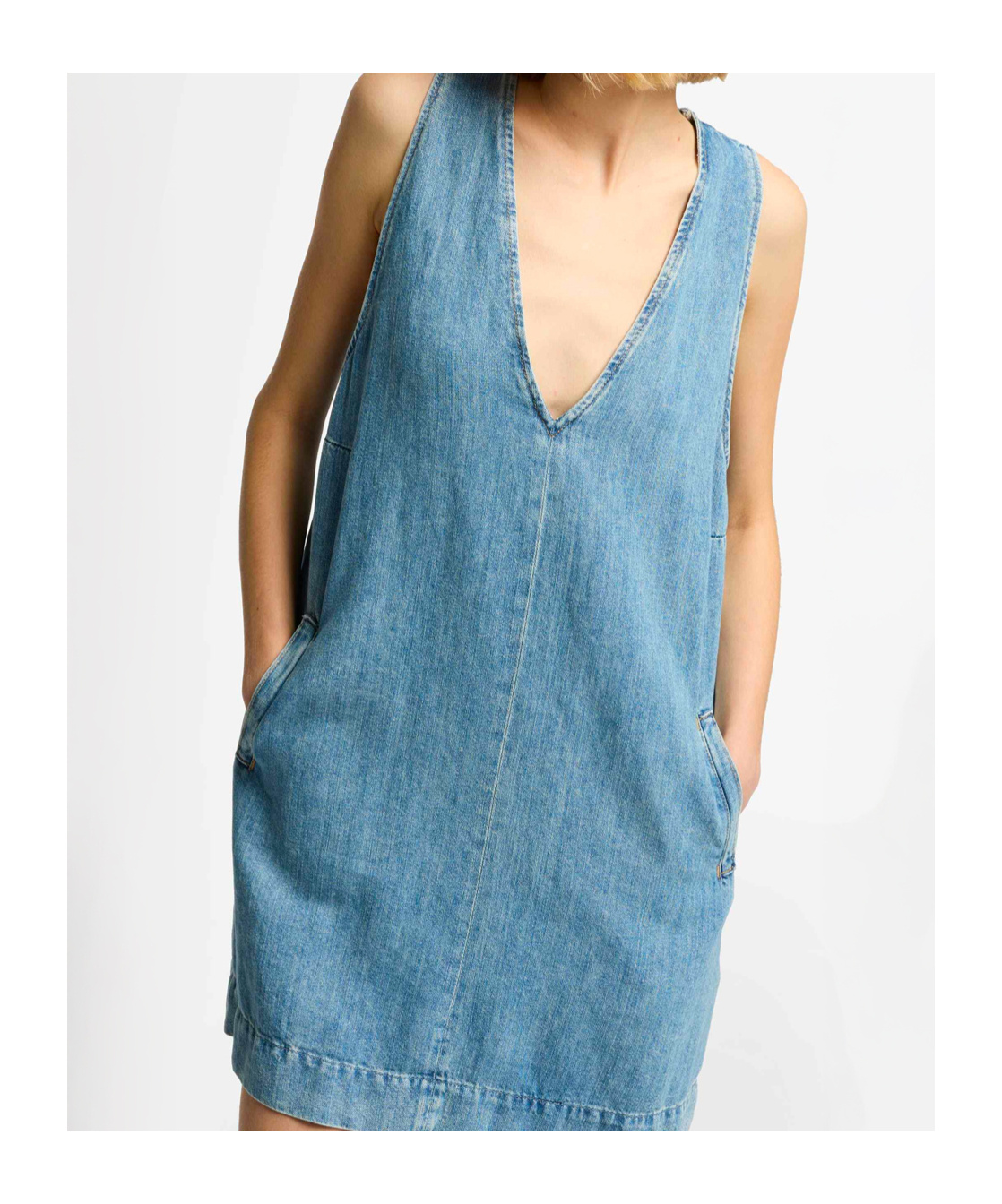 7 For All Mankind V Neck Dress Arizona Clothing In Blue