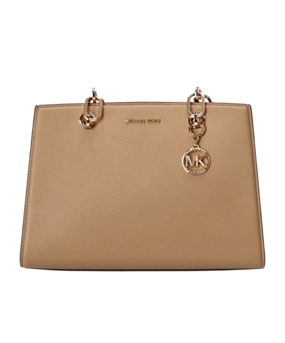 Michael Kors Cynthia Leather Tote Bag In Nude