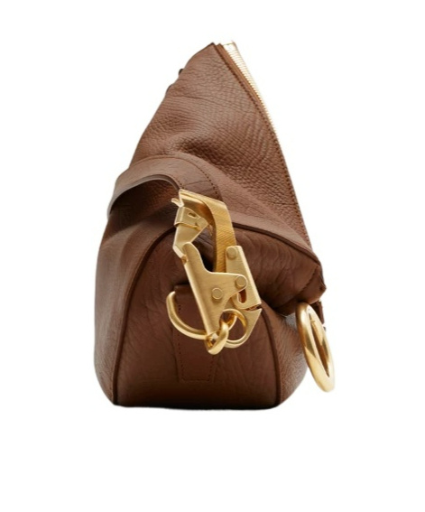 Burberry Small Knight Leather Shoulder Bag In Brown
