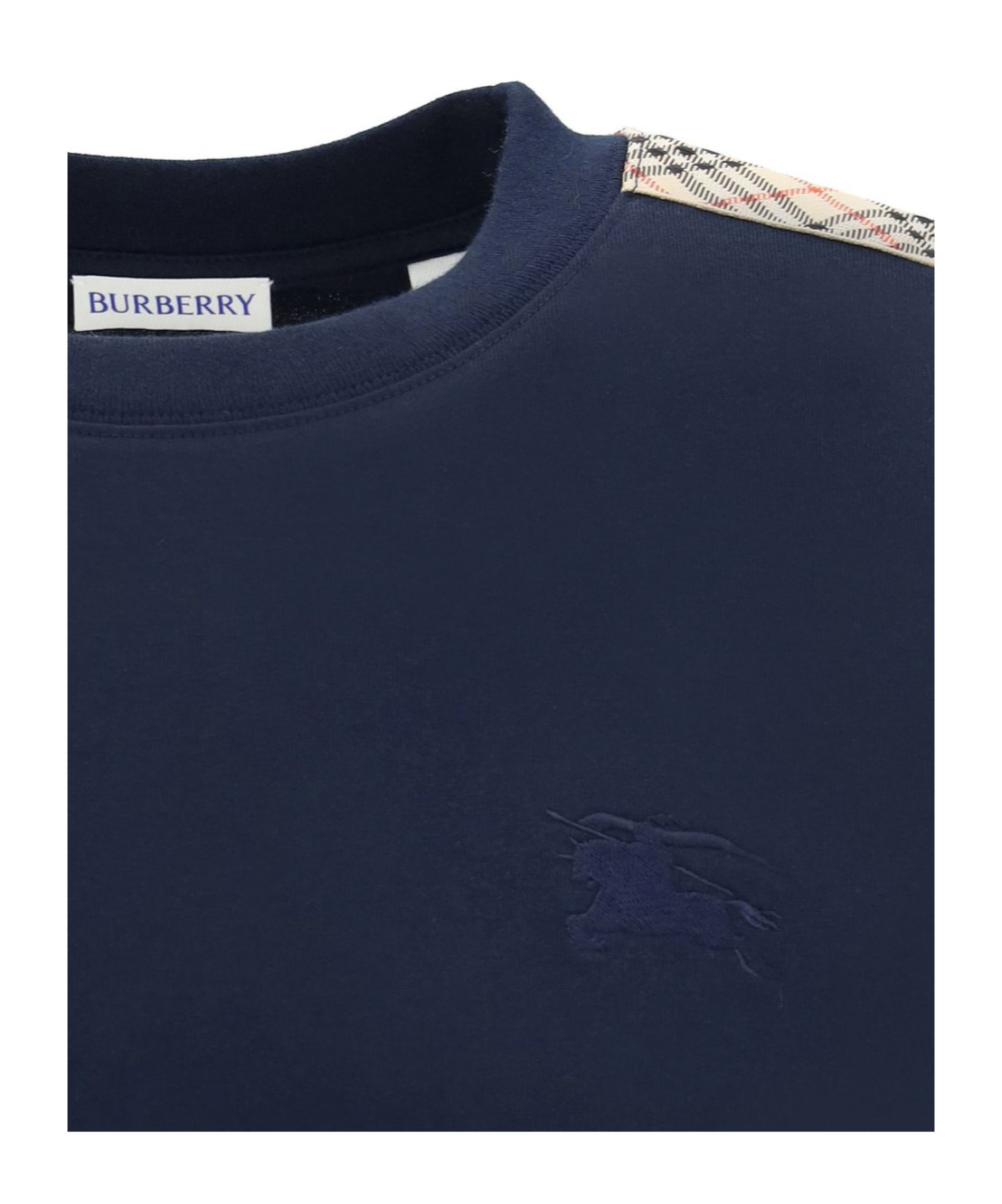 Burberry Ekd Embroidered Checked-band T-shirt In Black