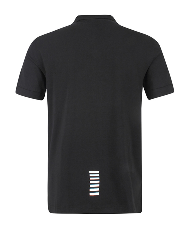 Ea7 Lapel Short-sleeved Polo Shirt In Black