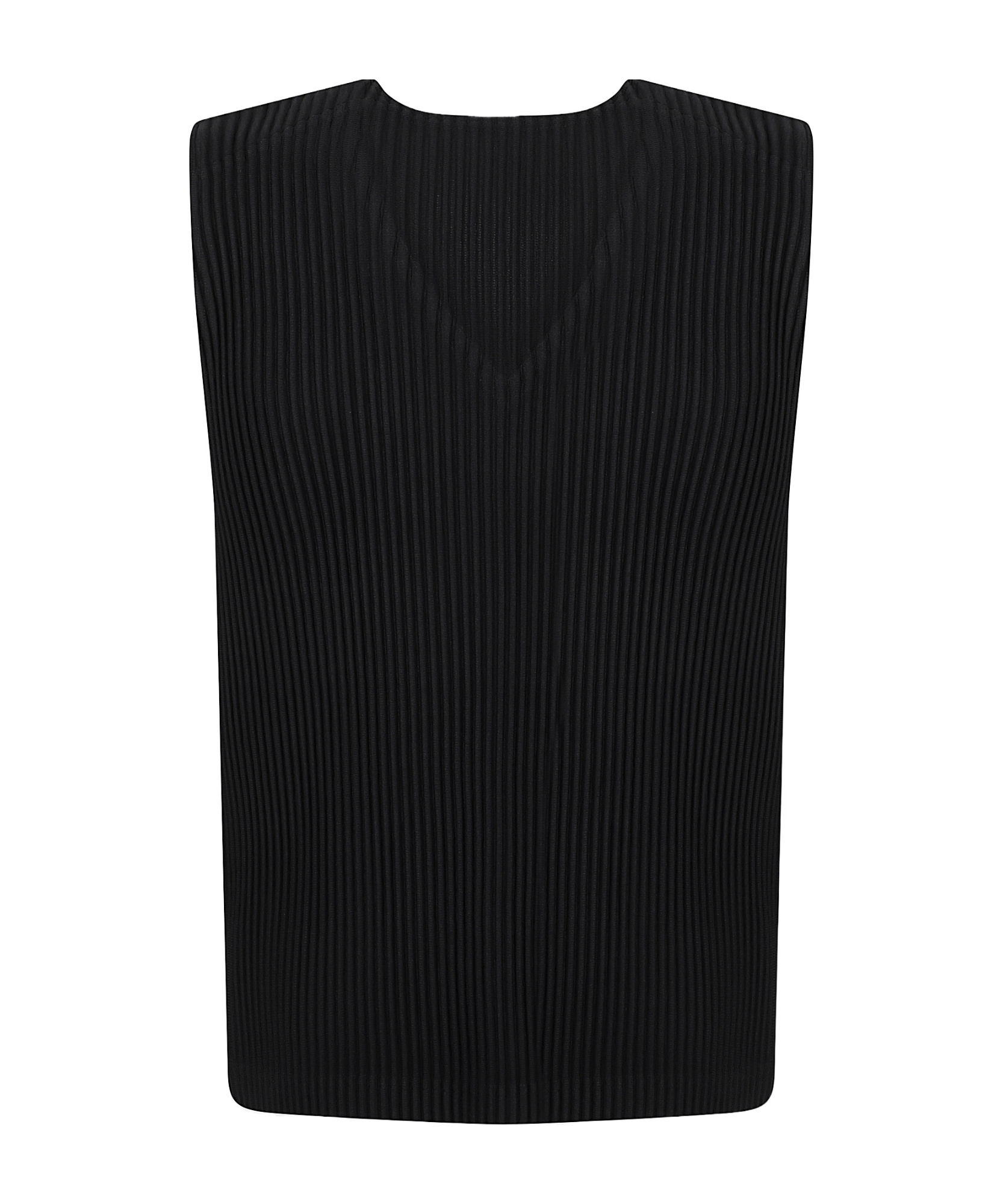 Issey Miyake Homme Plissé  V-neck Pleated Vest In Black