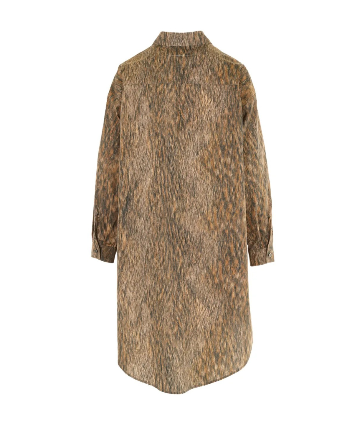 Mm6 Maison Margiela Buttoned Shirt Dress In Brown