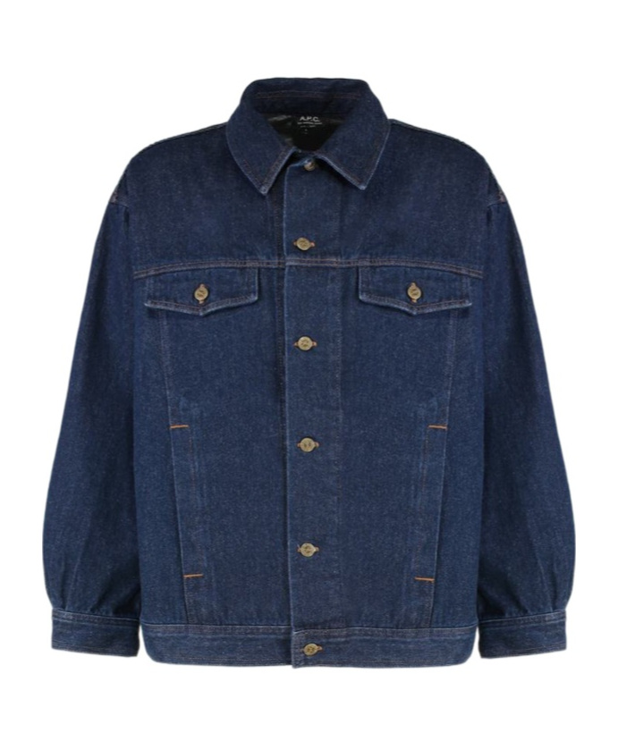 Apc Adjustable Cuffs Collared Long Sleeves Jacket In Blue
