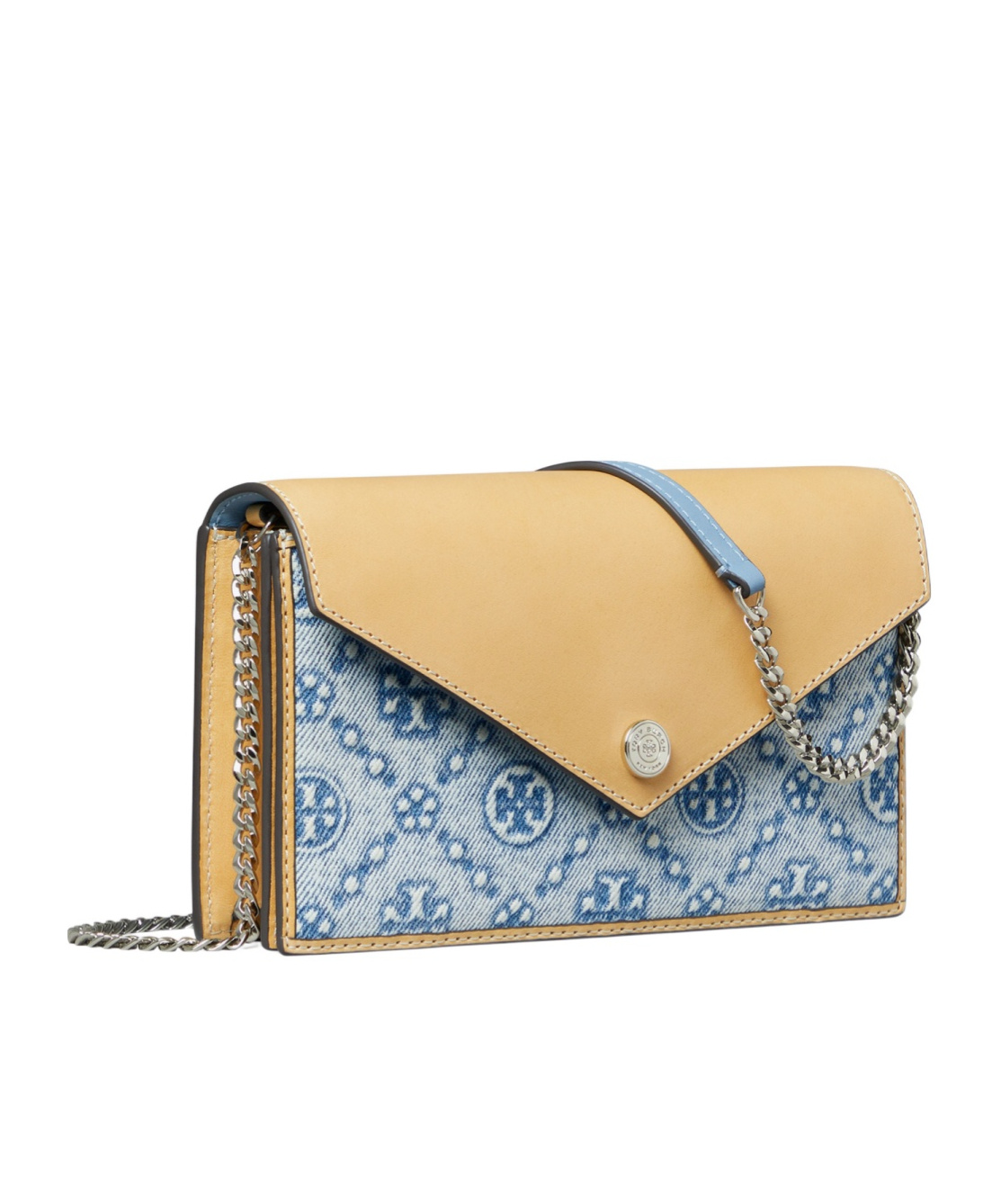 Tory Burch T Monogram Cross Body Bag In Gray-blue