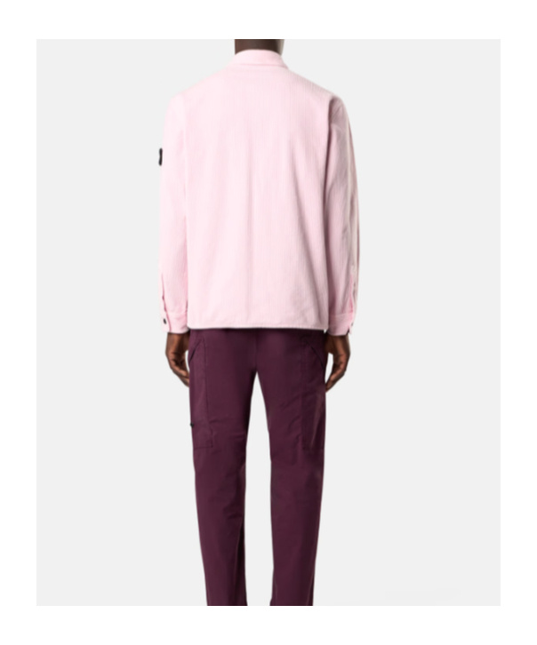 Stone Island Corduroy Patch-pocket Shirt In Pink