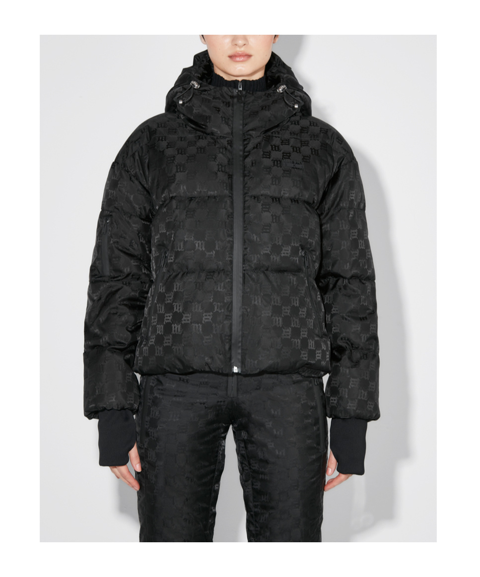 Misbhv Black Signature Nylon Puffer Jacket In Black