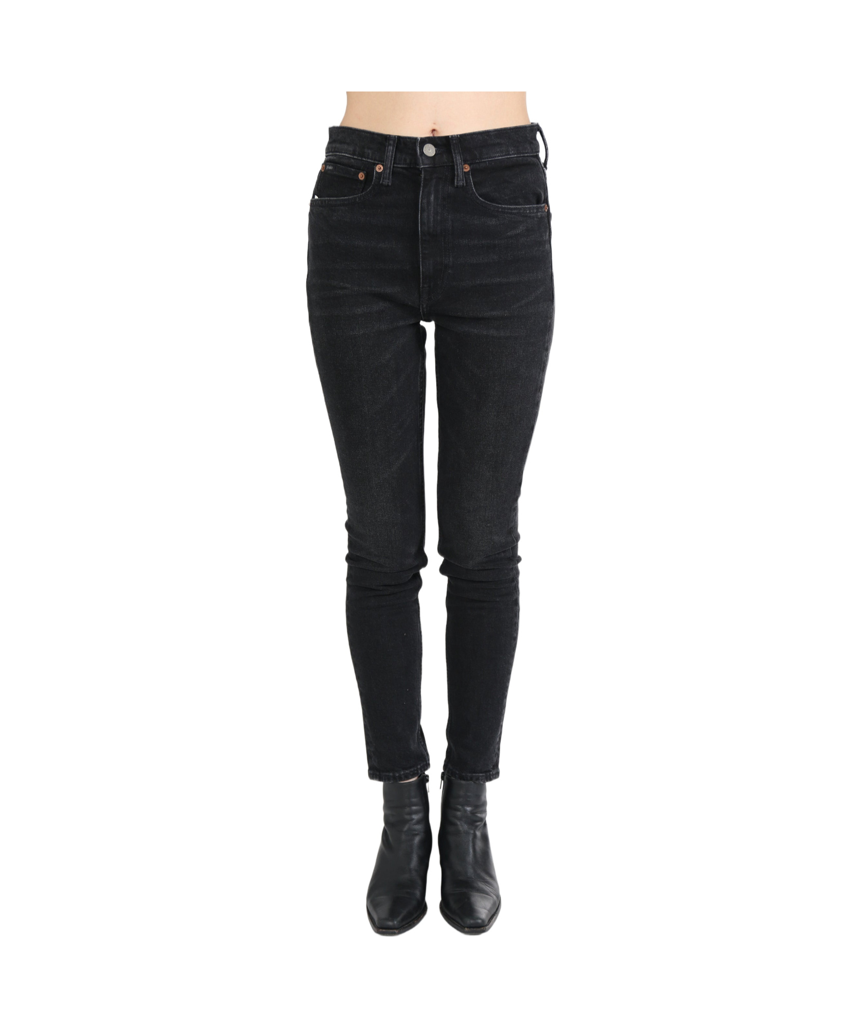 Polo Ralph Lauren Belt-strap Jeans In Black