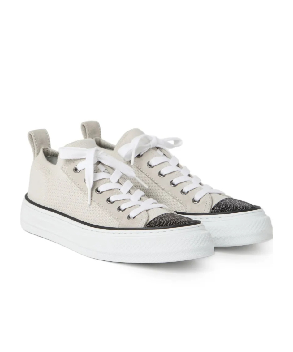 Brunello Cucinelli Knitted Sneakers In White