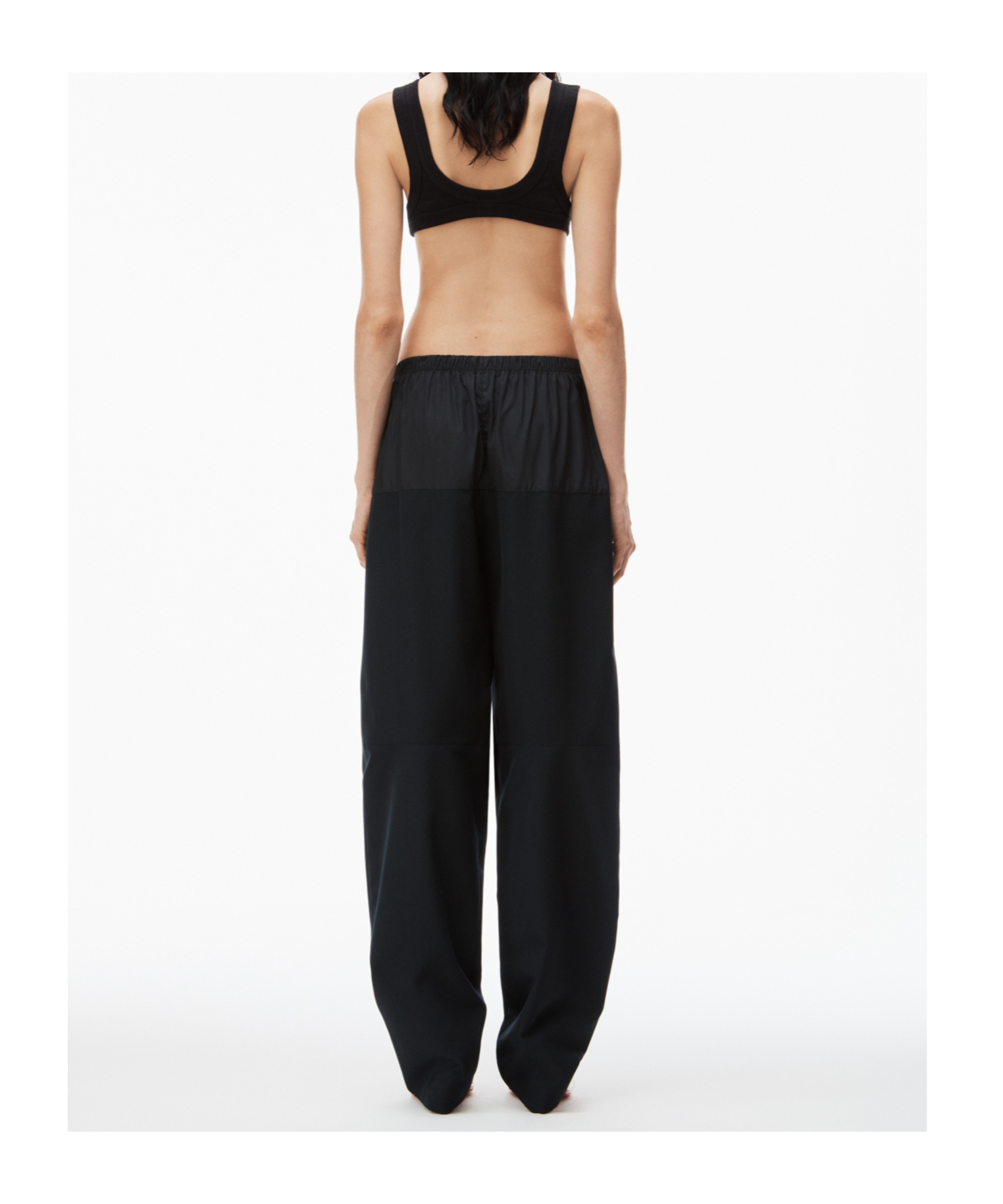 Alexander Wang Drawstring Nylon Trousers In Black